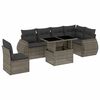 vidaXL 7-delige Loungeset met kussens poly rattan grijs