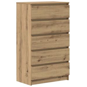 vidaXL Ladekast 60x36x103 cm bewerkt hout artisanaal eikenkleur