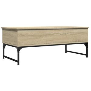vidaXL Salontafel 100x50x40 cm bewerkt hout en metaal sonoma eiken