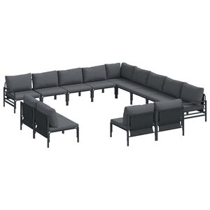vidaXL Tuinbankenset 13 st Zwart Staal