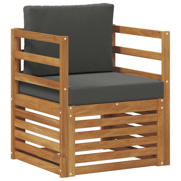 vidaXL Buiten bankenset Massief Acaciahout en Polyester Naturel