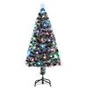 vidaXL Voorverlichte kerstboom met standaard en LED 120 cm glasvezel