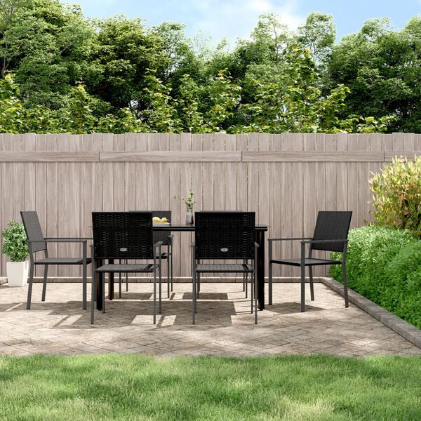 vidaXL 7-delige Tuinset poly rattan en staal