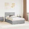 vidaXL Bedframe met lade Grijs Sonoma 120 x 190 cm Bewerkt hout