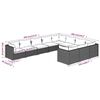 vidaXL 10-delige Loungeset met kussens poly rattan bruin