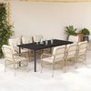vidaXL 9-delige Tuinset met kussens poly rattan beige
