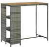 vidaXL Bartafel met opbergrek 120x60x110 cm poly rattan grijs