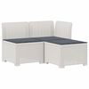 vidaXL 3-zits tuinbank met kussens in rattanlook PP Wit