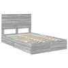 vidaXL Opslag bed met lade Grijs Sonoma 135 x 190 cm Bewerkt hout