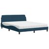 vidaXL Bed met matras "Dover" fluweel blauw 160x200 cm