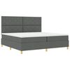 vidaXL Boxspringbed met matras Donkergrijs 200 x 200 cm Stof