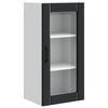 vidaXL Wandglas cabinet PORTO Zwart 40 x 31 x 80 cm Bewerkt hout