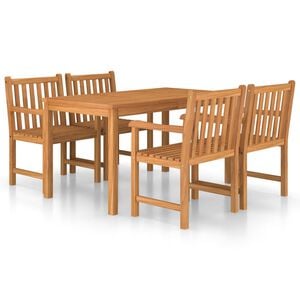 vidaXL 5-delige tuinset 140x80 cm massief teakhout