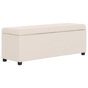 vidaXL Bankje met opbergvak 116 cm polyester cr&egrave;me