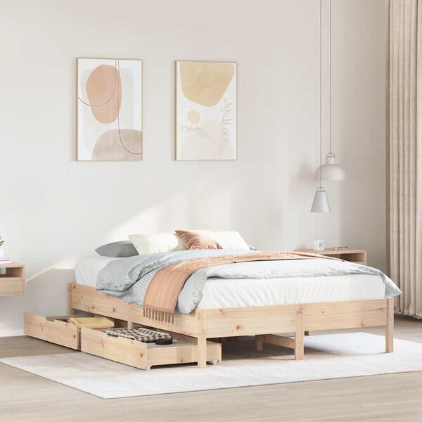 vidaXL Bedframe zonder matras massief grenenhout 120x190 cm