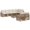 vidaXL Tuinbankenset 9 pcs Beige poly rattan
