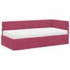 vidaXL Hoekbedframe met Matras met hoofdeinde 2 pcs Groen Fluweel