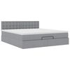 vidaXL Ottoman bed met matras en LED's 160x200 cm stof lichtgrijs