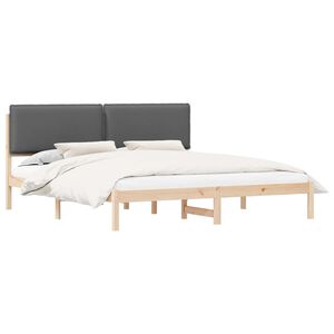 vidaXL Bedframe met Gevoerd Hoofdgedeelte Donkergrijs 180 x 200 cm