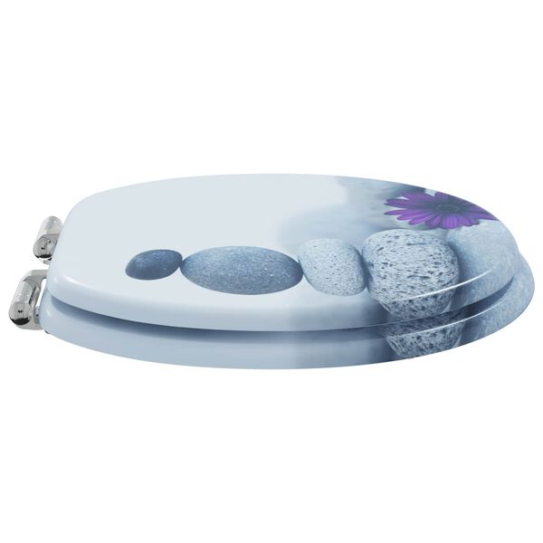 vidaXL Toiletbril Grijs 44 x 38 cm MDF-plaat