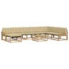 vidaXL Buiten bankenset 9 pcs Wit en Beige Massief Acaciahout