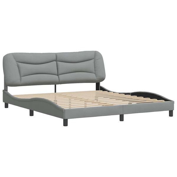 vidaXL Bedframe zonder matras "Hvar" stof lichtgrijs 180x200 cm