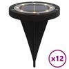 vidaXL Grondlampen 12 st solar met grondpennen warmwit