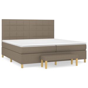 vidaXL Boxspring met matras stof taupe 200x200 cm