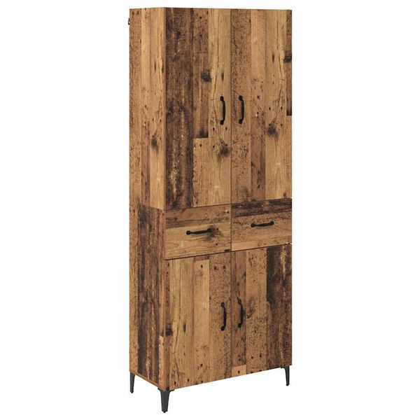 vidaXL Highboard met lade Oud Hout 69,5 x 34 x 180 cm Bewerkt hout