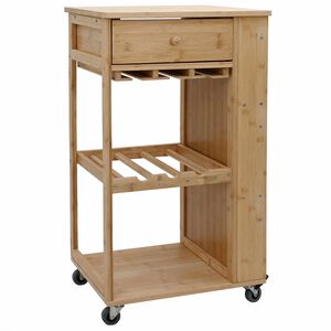 vidaXL Keukentrolley met Wielen Naturel 47,5 x 36 x 83 cm Bamboe