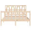 vidaXL Bedframe met hoofdbord massief hout