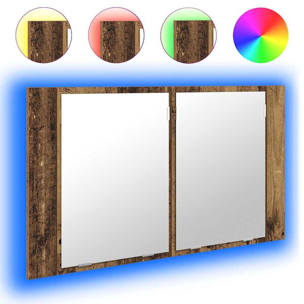 vidaXL Badkamer spiegelkast Oud Hout 80 x 12 x 45 cm Bewerkt hout