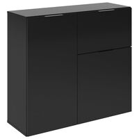 FMD Kast met lade en deuren 89,1x31,7x81,3 cm zwart