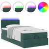 vidaXL Bed poef met matras en LED's 90x200 cm fluweel donkergroen