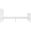 vidaXL Bedframe met hoofd- en voeteneinde metaal wit 120x200 cm