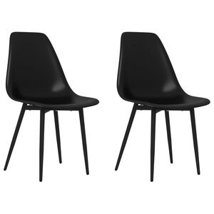 vidaXL Eetkamerstoelen 2 st PP zwart