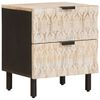 vidaXL Nachtkastje 2 pcs Wit 40 x 33 x 46 cm Massief Mango Hout