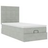 vidaXL Ottoman bed met matrassen en LED's 90x190cm fluweel lichtgrijs
