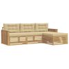 vidaXL Buiten bankenset 4 st Wit en Beige