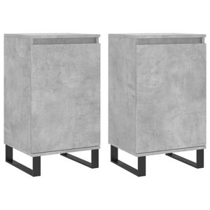 vidaXL Dressoirs 2 st 40x35x70 cm bewerkt hout betongrijs