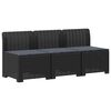 vidaXL 3-zits tuinbank met kussens in rattanlook 3-zits PP Antraciet