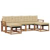 vidaXL Buiten bankenset met kussen 6 pcs Natuurlijk en Beige
