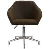vidaXL Eetkamerstoelen draaibaar 2 st stof donkerbruin