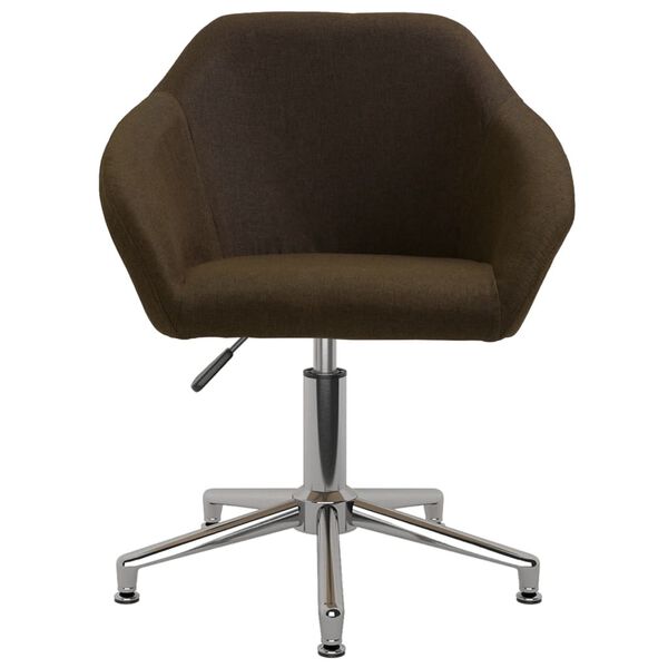 vidaXL Eetkamerstoelen draaibaar 2 st stof donkerbruin