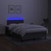 vidaXL Boxspring met matras en LED stof donkergrijs 120x190 cm
