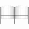 vidaXL Tuinhek met speerpunt staal 359x175 cm zwart