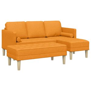 vidaXL Bankstel 2 st Donkergeel Polyester