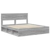 vidaXL Bedframe Grijs Sonoma 180 x 200 cm Massief grenenhout