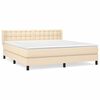 vidaXL Boxspring met matras stof cr&egrave;mekleurig 180x200 cm