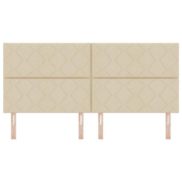 vidaXL Hoofdbord met hoofdeinde Cr&egrave;me 200 cm Nep Leer